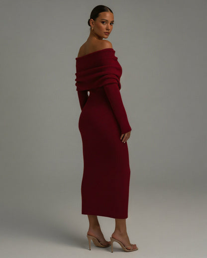 ANGELICA Knit Off-Shoulder Maxi Dress